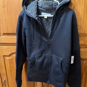 Men’s Black Size XL Sherpa-Lined Hoodie